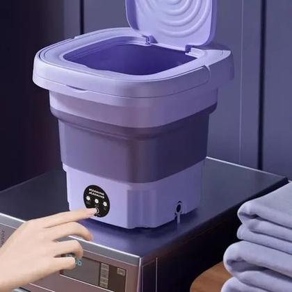 Imagem de Mini Máquina De Lavar Silenciosa Dobrável Portátil 9 Litros