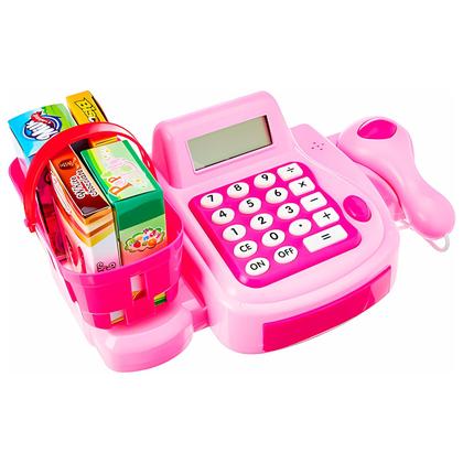 Imagem de Mini Mercadinho Caixa Registradora Brinquedo Para Meninas Com Calculadora Luz E Som