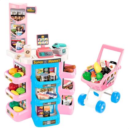 Imagem de Mini Mercado Infantil com Caixa Registradora Carrinho Faz de Conta
