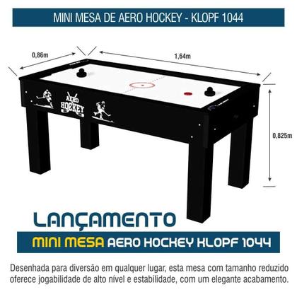 Imagem de Mini Mesa de Aero Hockey Air Game 1,64x0,86m Preta KLOPF 1044