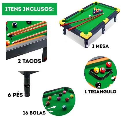 Imagem de Mini Mesa De Sinuca de Bilhar Infantil portátil completa