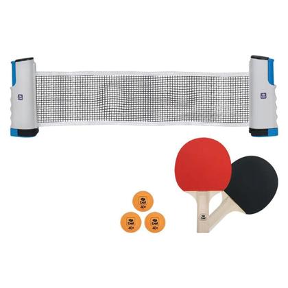 Imagem de Mini Mesa Ping-Pong Portátil Com Rede 2 Raquetes E 3 Bolinha
