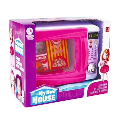 Imagem de Mini Microondas Colorido Pequeno Interativo Com Acessórios