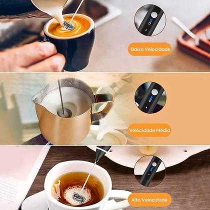 Imagem de Mini Mixer Elétrico Misturador De Bebidas 2 Em 1 Portátil Cor Preto