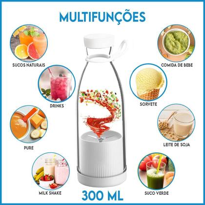 Imagem de Mini Mixer Liquidificador Garrafa Shakeira 300Ml Fresh Juice Garrafa