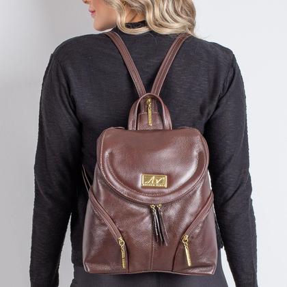 Imagem de Mini mochila de couro Cecília café Feminino