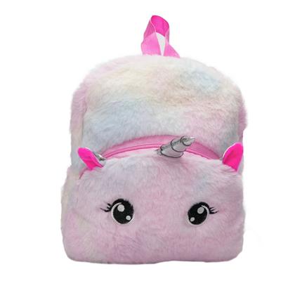 Imagem de Mini Mochila Escolar e Para Passeio Infantil Bichinho de Pelúcia Gatinho e Unicórnio