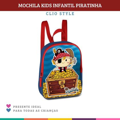 Imagem de Mini Mochila Infantil Escolar Piratinha Clio Style