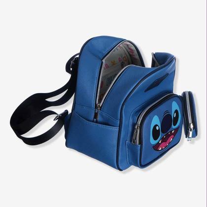 Imagem de Mini Mochila Stitch Disney Com Bolsinha Passeio Luxo