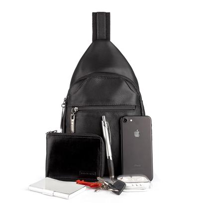 Imagem de Mini mochila transversal de couro Jeff