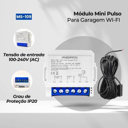 Imagem de Mini Módulo Inteligente para Garagem com Abertura e Fechamento Automático Compatibilidade Alexa