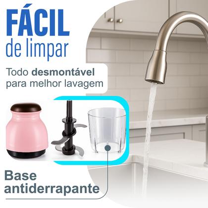 Imagem de Mini Moedor Elétrico Alho Cebola Alimentos Processador 110v Potente Super Mix