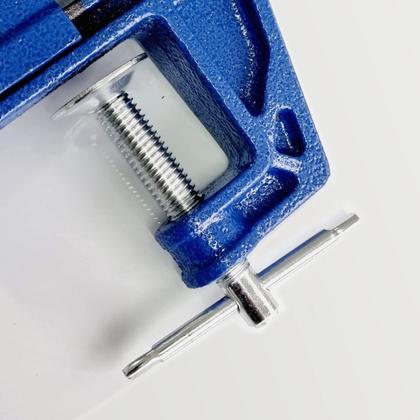 Imagem de Mini Morsa Torno Bancada Mesa Base Fixa 50mm Aço Nodular