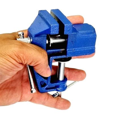 Imagem de Mini Morsa Torno Bancada Mesa Base Fixa 50mm Aço Nodular