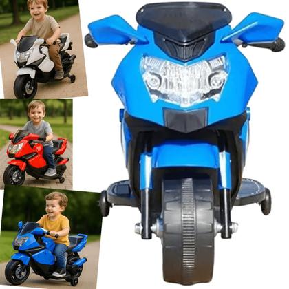 Imagem de Mini Motinha Elétrica Infantil Importway Azul 6V Luzes LED e Som