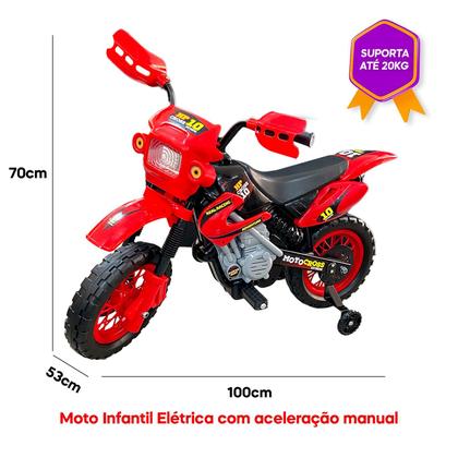 Imagem de Mini motinho infantil motinha elétrica motocross 110/220v 
