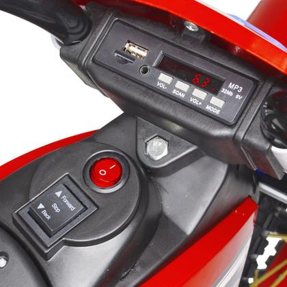 Imagem de Mini Moto Cross 6V Elétrica Recarregável Infantil Triciclo Criança Brinqway BW-083VM Vermelho Bivolt