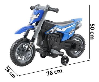 Imagem de Mini Moto Cross Infantil Elétrica 6V Recarregável Triciclo Criança Azul Bivolt ImportWay BW233AZ