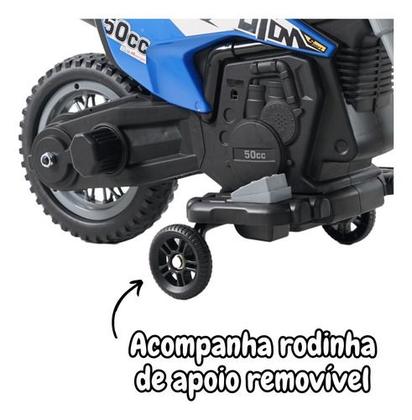 Imagem de Mini Moto Cross Infantil Elétrica 6V Recarregável Triciclo Criança Azul Bivolt ImportWay BW233AZ