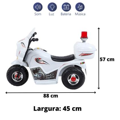 Imagem de Mini Moto Elétrica 6v Infantil Branca com Baú - Zippy Toys