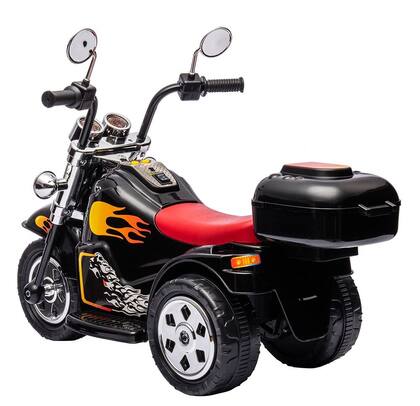 Imagem de Mini Moto Elétrica 6v Infantil Preta Com Música E Farol Zippy