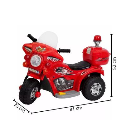 Imagem de Mini Moto Eletrica Infantil Cores Policia Criança Som Luz 6v C/ Inmetro