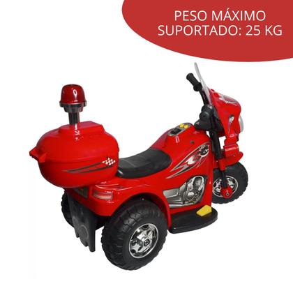 Imagem de Mini Moto Eletrica Infantil Cores Policia Criança Som Luz 6v C/ Inmetro