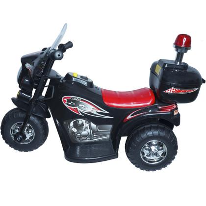 Imagem de Mini Moto Elétrica Infantil Triciclo Criança Bateria 6V Importway BW002-P Preto Polícia Bivolt