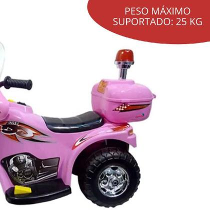 Imagem de Mini Moto Elétrica Infantil Triciclo Policial Rosa BW002R IMPORTWAY