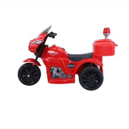 Imagem de Mini Moto Eletrica Infantil Vermelha Luz Led Sirene Musica
