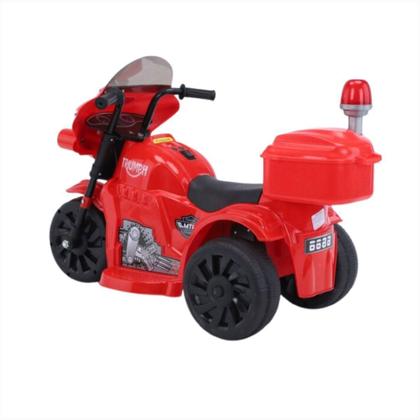 Imagem de Mini Moto Eletrica Infantil Vermelha Luz Led Sirene Musica