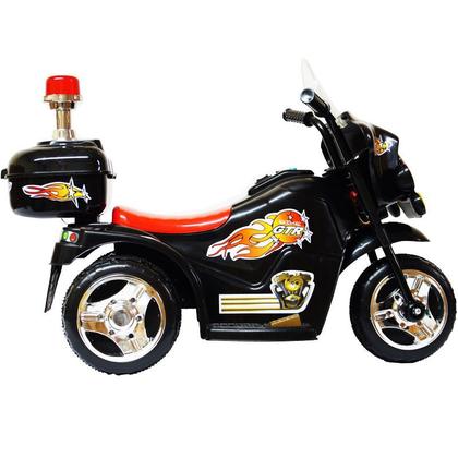 Imagem de Mini Moto Elétrica Triciclo Criança Infantil Bateria 6V Importway BW006-PR Preta Polícia Bivolt