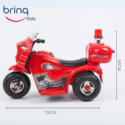 Imagem de Mini Moto Infantil Elétrica Motorizada Motocicleta com Som e Luz Sirene Polícia E Baú
