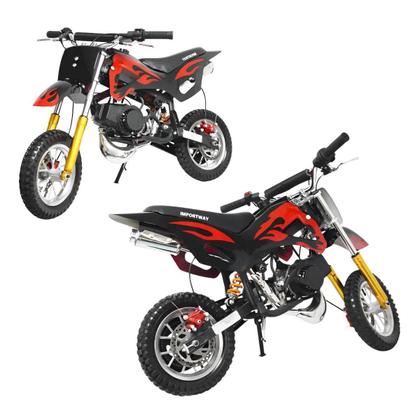 Imagem de Mini Moto Infantil Gasolina 2 Tempos 49CC Cross Trilha Off Road Preta Importway Iwmv001 Pt Dirt