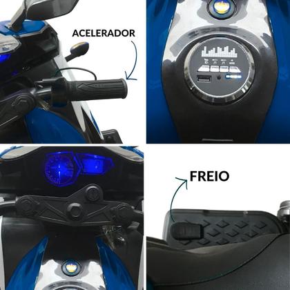 Imagem de Mini Moto Motinha Elétrica Infantil 12V Roda Eva Som Farol Led Brinqway Bw300