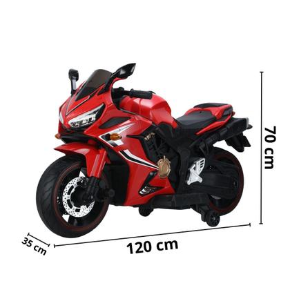 Imagem de Mini Moto Motinha Elétrica Infantil Bateria 12V Som Farol Led Vermelha Brinqway Bw301vm