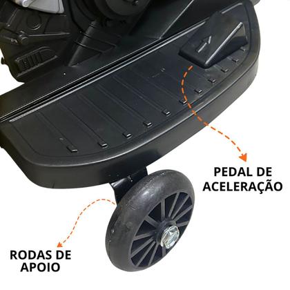 Imagem de Mini Moto Motinha Elétrica Infantil Bateria 6V Triciclo Criança Laranja Brinqway Bw-232