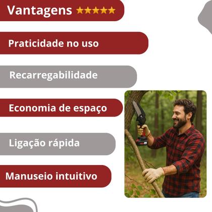Imagem de Mini Moto Serra Eletrica Bivolt fácil transporte e armazenagem
