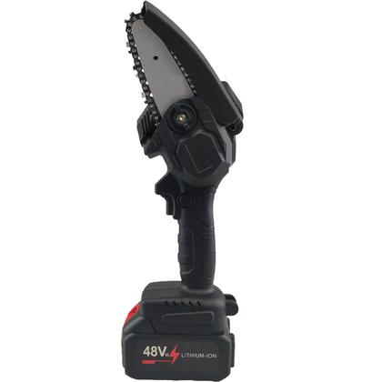 Imagem de Mini Motosserra Eletrica 48V De Mao Sem Fio Portatil Corta Bambu Madeira Poda Jardim Jardinagem Galhos Folhas Arvore