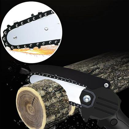 Imagem de Mini Motosserra Eletrica 48V De Mao Sem Fio Portatil Corta Bambu Madeira Poda Jardim Jardinagem Galhos Folhas Arvore