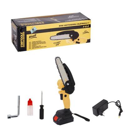 Imagem de Mini Motosserra Elétrica 6'' Com Bateria Recarregável Bivolt