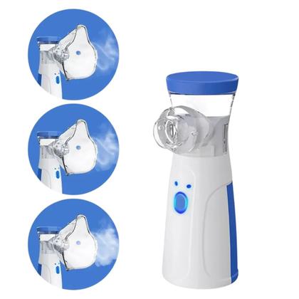 Imagem de Mini Nebulizador Inalador Ultrassônico Portátil Recarregável Azul Criança