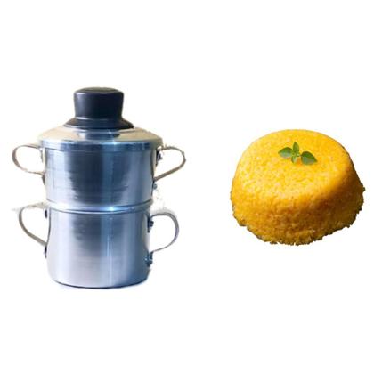 Imagem de Mini Panela Banho Maria 260ml em Alumínio para Cuscuz, Legumes e Receitas Gourmet  Versátil e Compacta