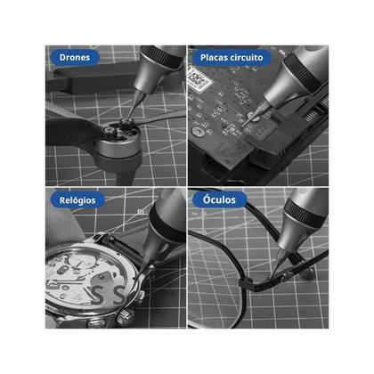 Imagem de Mini Parafusadeira Chave Elétrica Portátil Sem Fio Fenda 68 Em 1 Recarregável Reparo para Celulares e Notebooks Conjunto Ferramenta Chave Philips