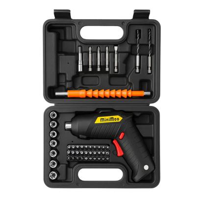 Imagem de Mini Parafusadeira Elétrica Recarregável 4.2V com LED  Kit 45 Itens + Maleta