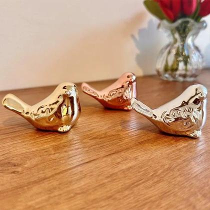 Imagem de Mini pásssaro de cerâmica metalizada 7x4,5