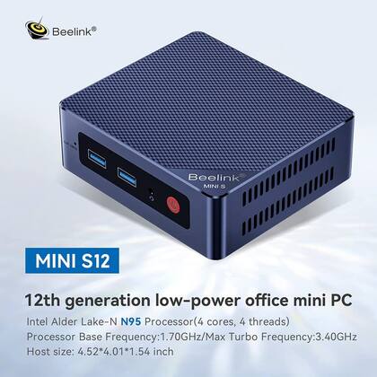 W293 ミニPC Beelink Mini N95 12GB 256GB Mini PC Beelink Mini S12 Intel N95 de 4 núcleos de 12ª geração 8