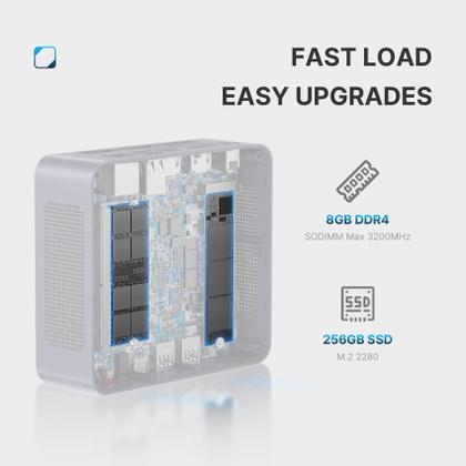 Imagem de Mini PC BOSGAME Linux Intel 12th Alder Lake N95 8 GB/256 GB