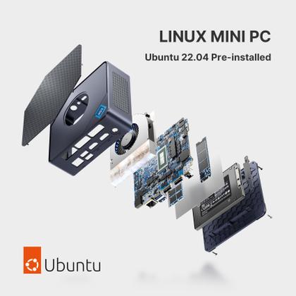 Imagem de Mini PC BOSGAME Linux Intel 12th Alder Lake N95 8 GB/256 GB