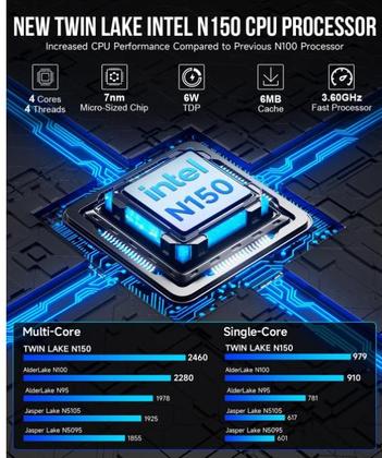 Mini PC GMKtec N150 - Intel N150, 12GB RAM, 256GB SSD, Windows 11